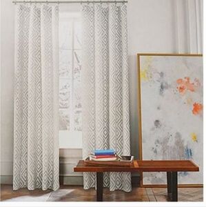2 Tommy Hilfiger Diamond Lake Curtains Grey White Aztec Tribal Boho Vibe 95 Inch